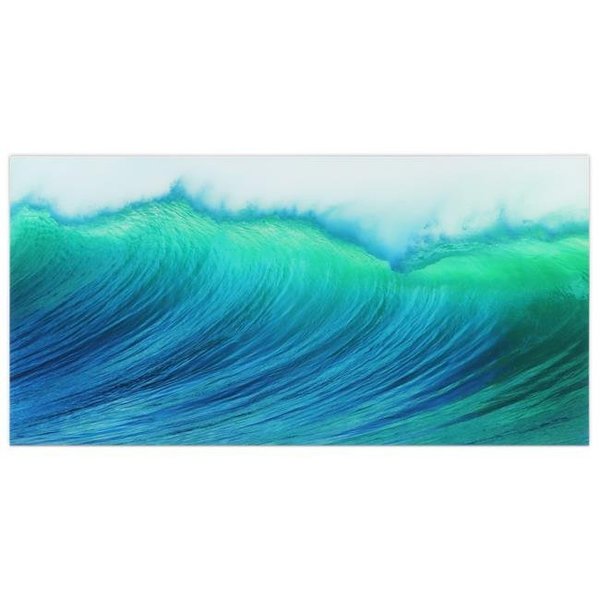 Empire Art Direct Empire Art Direct TMP-EAD5307-3672 36 x 72 in. Blue Wave Frameless Tempered Glass Panel Contemporary Wall Art TMP-EAD5307-3672